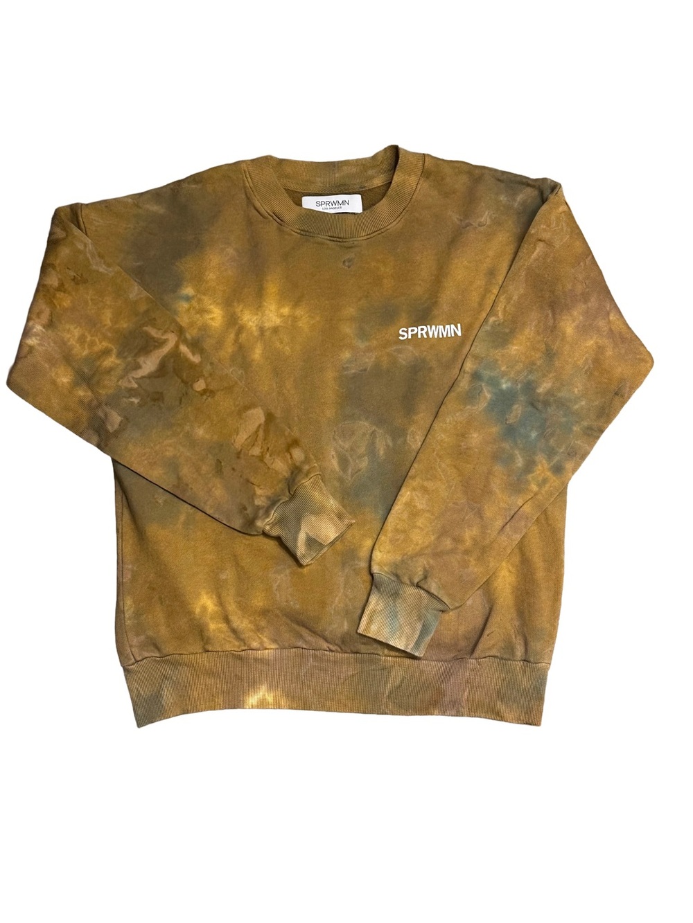 Two Piece Set SPRWMN Earth Tone Tie Dye Logo Crewneck & Sweatpants Size S - Picture 2 of 5